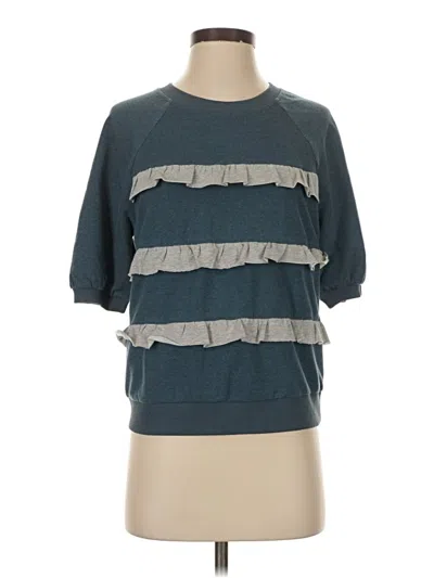 Pre-owned Current Air Short Sleeve Top Blue Crew Neck Tops