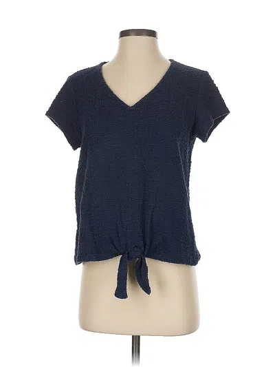 Pre-owned Current Air Short Sleeve Top Blue V Neck Tops