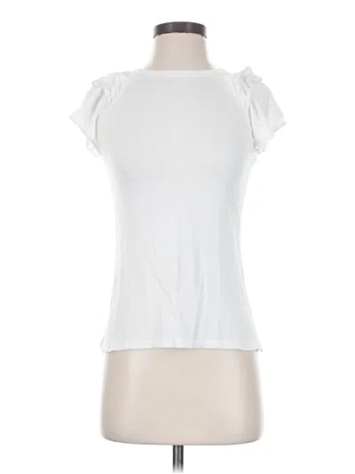 Pre-owned Current Air Short Sleeve Top White Sweetheart Neckline Tops
