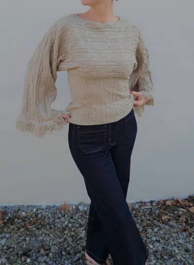 Current Air Shrug Sweater Set In Beige In Neutral