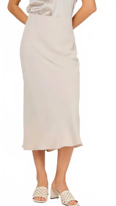 Current Air Silk Midi Skirt In Taupe In Multi