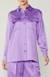 Current Air Silky Buttoned Shirt In Royal Lilac In Multi