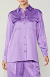 CURRENT AIR SILKY BUTTONED SHIRT IN ROYAL LILAC