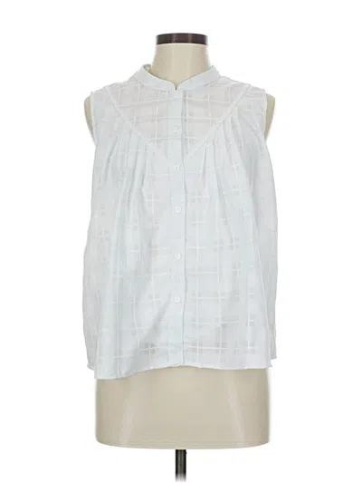 Pre-owned Current Air Sleeveless Button Down Shirt In White
