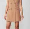 Current Air Sleeveless Longline Vest Dress In Beige In Beige
