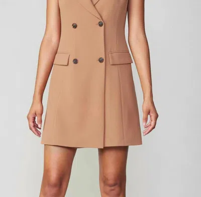 Current Air Sleeveless Longline Vest Dress In Beige