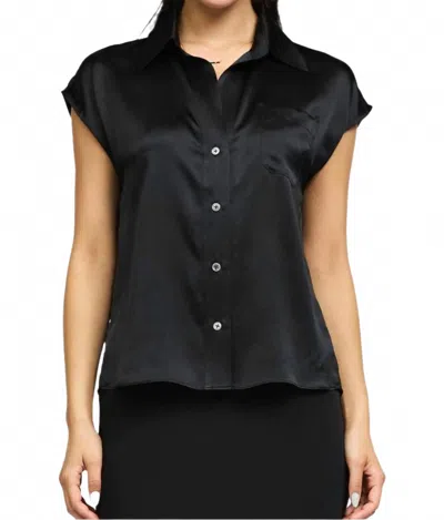 Current Air Sleeveless Silk Top In Black