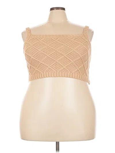 Pre-owned Current Air Sleeveless Top Tan Strapless Neckline Tops