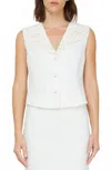 Current Air Sleeveless V-neck Top In White In White