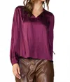 Current Air Smocked Yoke Blouse In Wine In Brown
