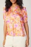 Current Air Bailey Top In Orange/pink Multi In Multi