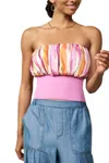 Current Air Spring Stripe Tube Top In Pink In Pink