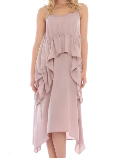 Current Air String Tang Dress In Nude In Brown