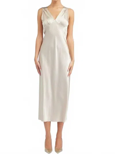 Current Air Sweetheart Midi Dress In Champagne In Gray