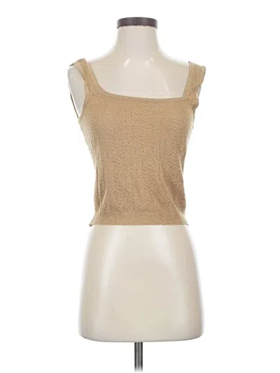 Pre-owned Current Air Tank Top Tan Strapless Neckline Tops In Brown