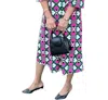 CURRENT AIR TERRA LONG SLEEVE MOCK NECK MULTI PRINT MAXI DRESS