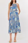 Current Air Tessa Sleeveless Coastal Print Midi Dress In Sea Multi In Multi
