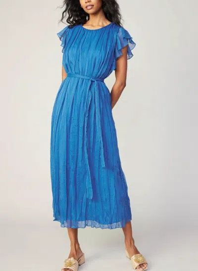 Current Air The Catalina Crinkled Maxi Dress In Blue