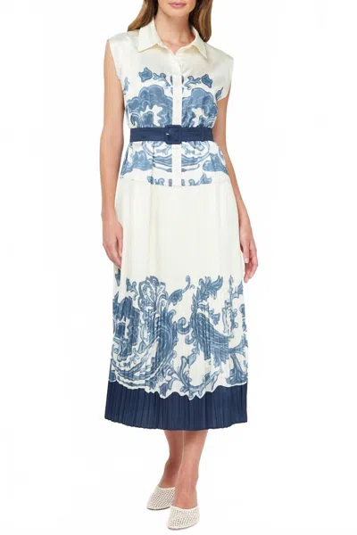 Current Air The Riyanna Pleated Dress In White