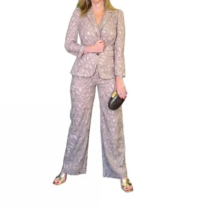 Current Air Tiffany Lace Trouser In Taupe In Grey