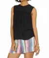 Current Air Tina Yoke Detail Tank In Black In Black