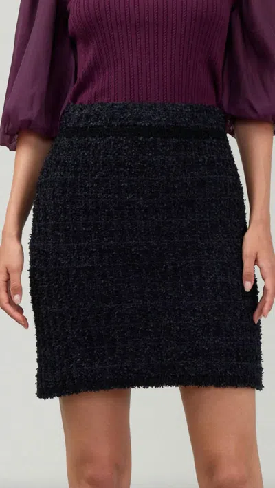 Current Air Tweed Mini Skirt In Black In Gray