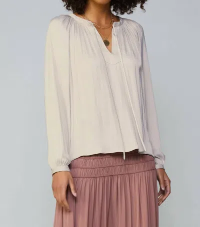 Current Air Vanessa Long Sleeve Blouse In Light Taupe In Beige
