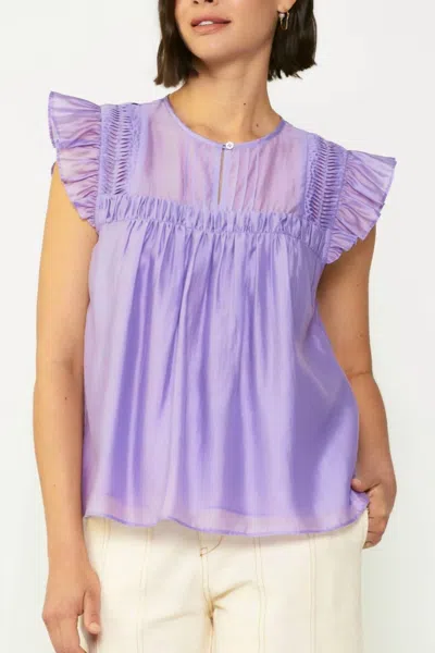 Current Air Vanessa Pintuck Sleeveless Blouse In Lavender