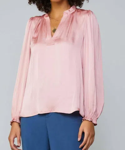 Current Air Vienna Long Sleeve Blouse In Dusty Blush In Multi