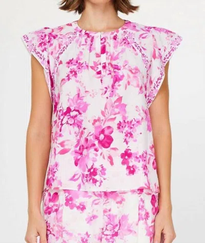 Current Air Waverly Top In Pink Multi