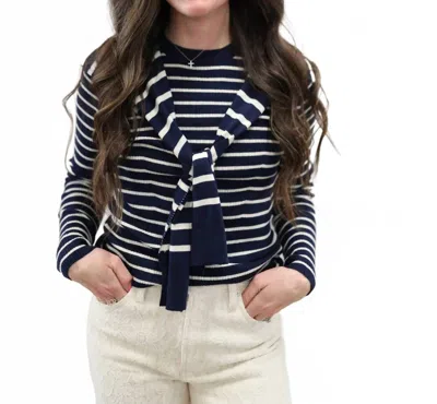 Current Air Willa Long Sleeve Top In Blue