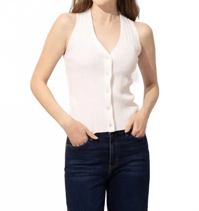 Current Air Winslet Ribbed Top In White