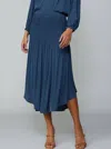 Current Air Women's Charlotte Diagonal Midi Skirt In French Navy