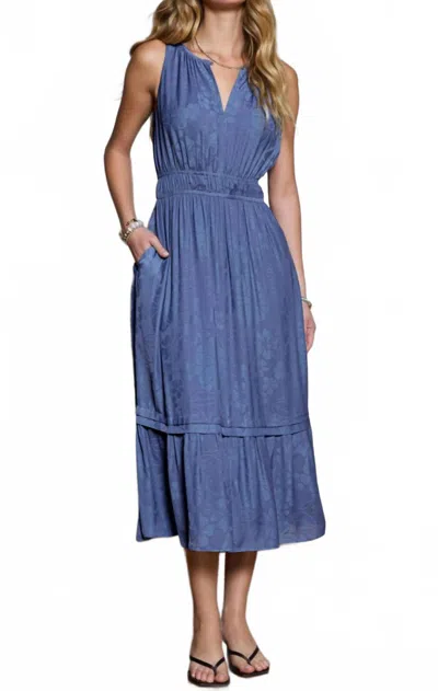 Current Air Women's Floral Jacquard Midi Dress In Parisian Blue