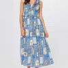 Current Air Kataleya Midi Dress In Sea Blue In Blue