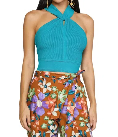 Current Air Women's Open Back Sweater Tank In Blue