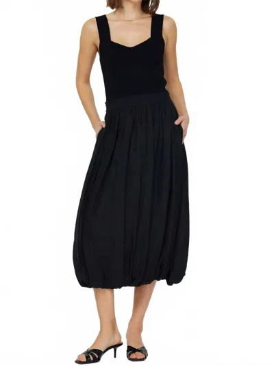 Current Air Women's Smocked Waist Bubble Midi Skirt In Black