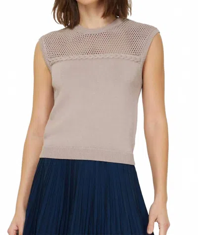 Current Air Women's Stitched Sleeveless Sweater In Mocha In Brown