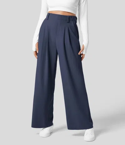Current Air Women's Wide Leg Trouser Pant In Navy