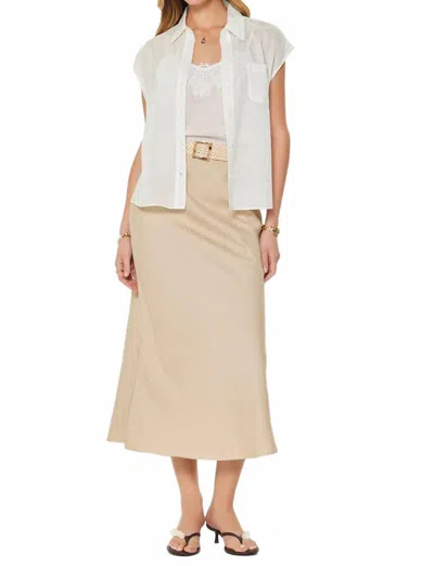 Current Air Yelena Short Sleeve And Lace Cami Top Set In White