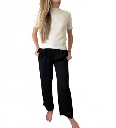 Current Air Zara High Waisted Relaxed Leg Trousers In Black