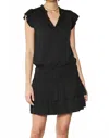 Current Air Zoey Pleated Mini Dress In Black In Black
