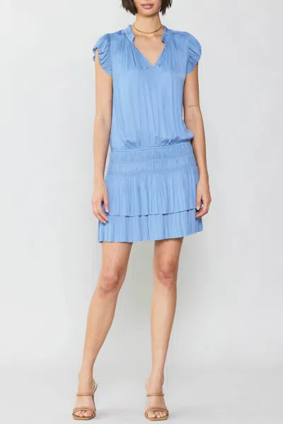 Current Air Zoey Pleated Mini Dress In Periwinkle Blue In Multi