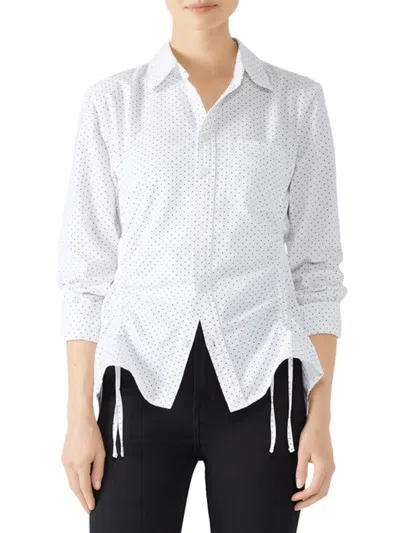 Current Elliot Women's South Canon Polka Dot Button Down Shirt In White