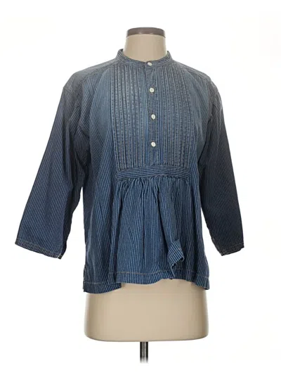 Current Elliott 3/4 Sleeve Blouse In Blue
