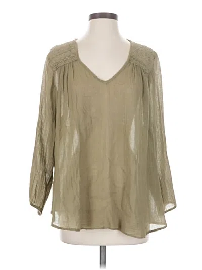 Pre-owned Current Elliott 3/4 Sleeve Blouse In Brown