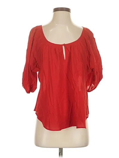 Pre-owned Current Elliott 3/4 Sleeve Blouse In Red