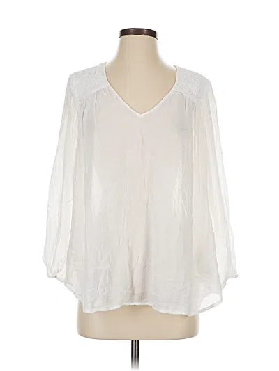 Pre-owned Current Elliott 3/4 Sleeve Blouse In White