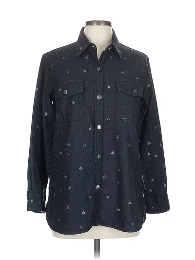Pre-owned Current Elliott 3/4 Sleeve Button Down Shirt In Black