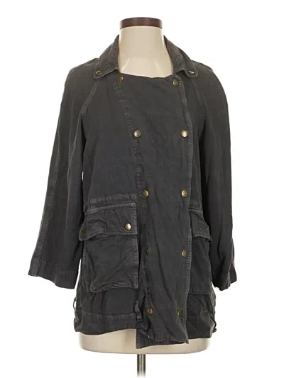 Pre-owned Current Elliott 3/4 Sleeve Button Down Shirt In Gray